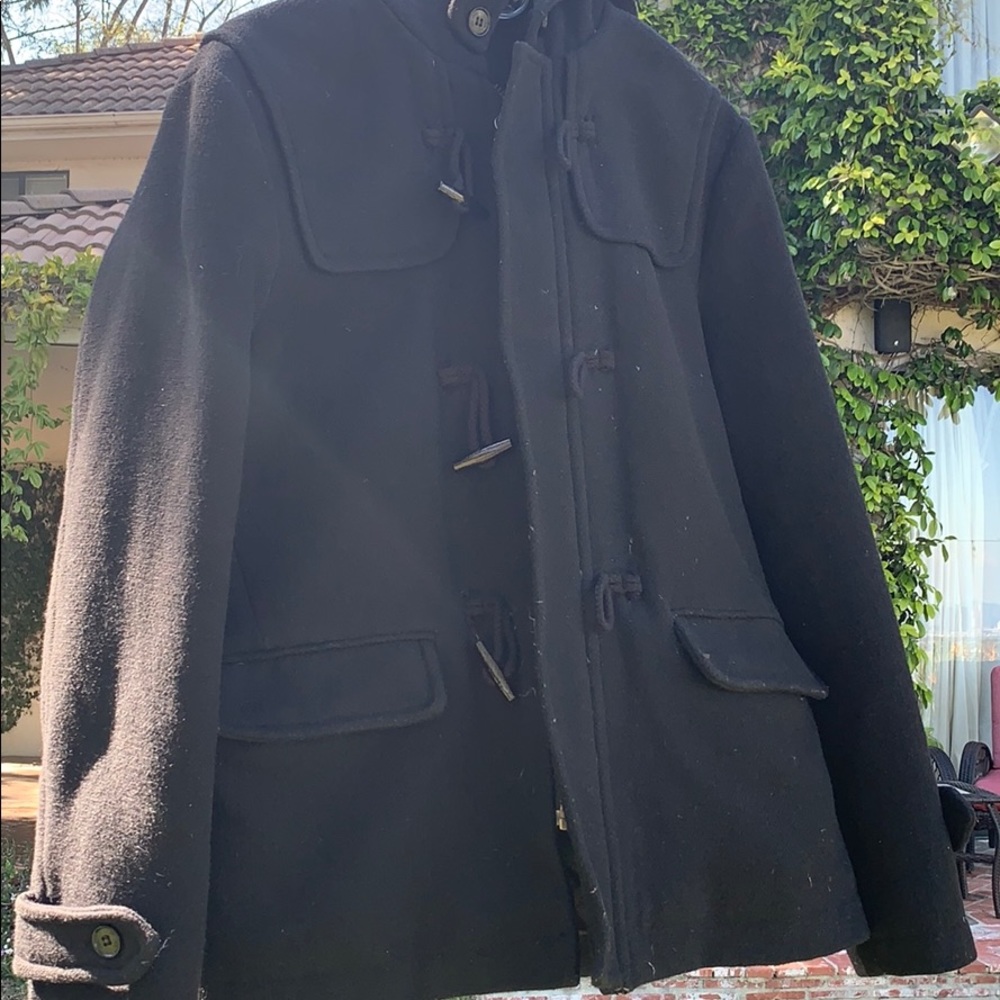 Men’s Black Zara Coat with Hood (SIZE: MEDIUM)
